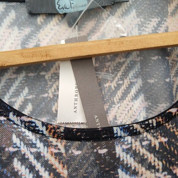 Eva Franco Anthropologie Belinda Top Size L NWT Plaid Mesh Ruffle Bell Sleeve - Picture 7 of 9